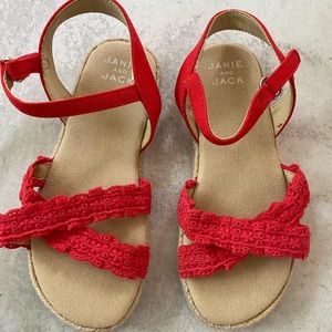 Janie & Jack Red Espadrille Sandals NEW Size 11 Little Girls Shoes